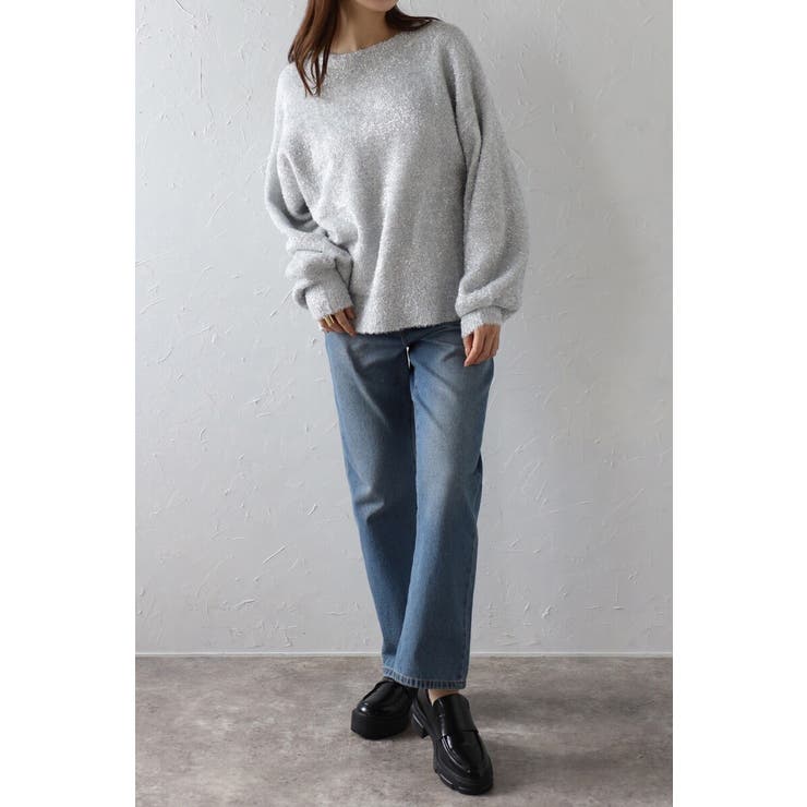 前後2WAYラメシャギークルーネックカーディガン 88-003687 | BONJOUR SAGAN | 詳細画像4 