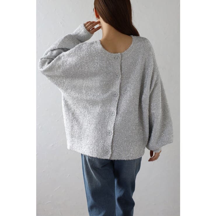 前後2WAYラメシャギークルーネックカーディガン 88-003687 | BONJOUR SAGAN | 詳細画像7 