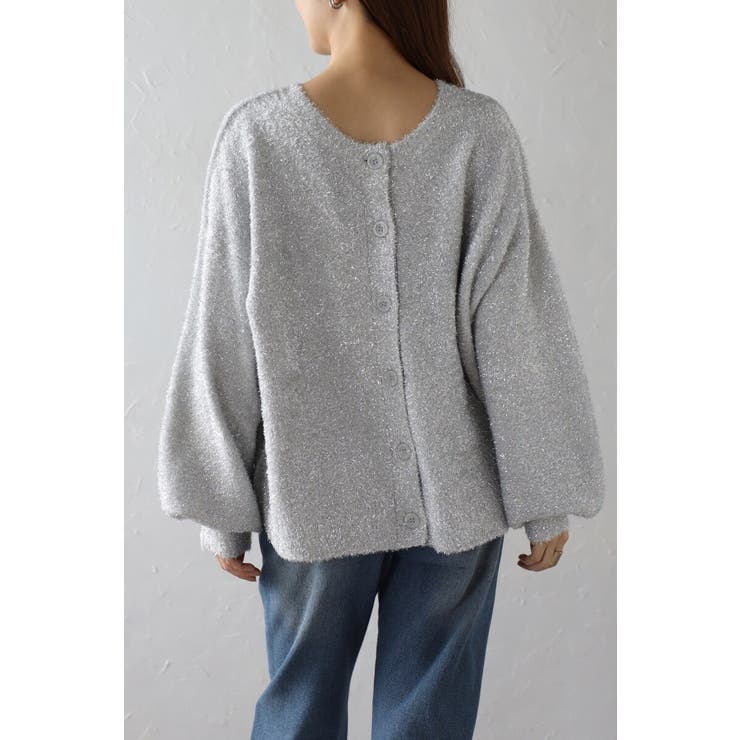 前後2WAYラメシャギークルーネックカーディガン 88-003687 | BONJOUR SAGAN | 詳細画像8 