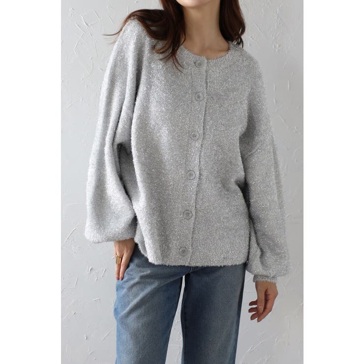 前後2WAYラメシャギークルーネックカーディガン 88-003687 | BONJOUR SAGAN | 詳細画像9 