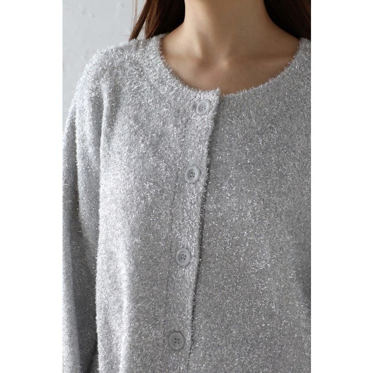 前後2WAYラメシャギークルーネックカーディガン 88-003687 | BONJOUR SAGAN | 詳細画像14 