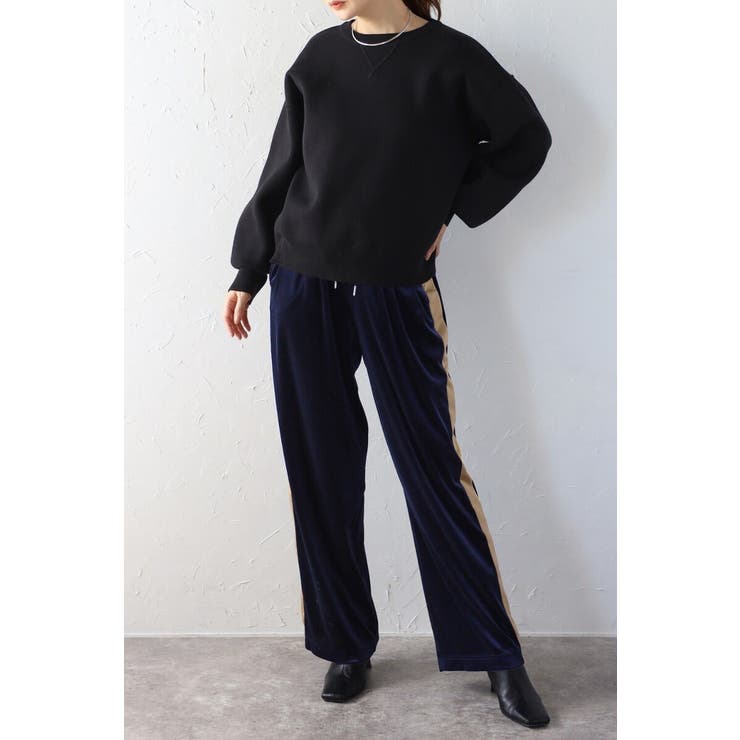 Vガゼットスウェットライクニットプルオーバー 88-003689 | BONJOUR SAGAN | 詳細画像1 