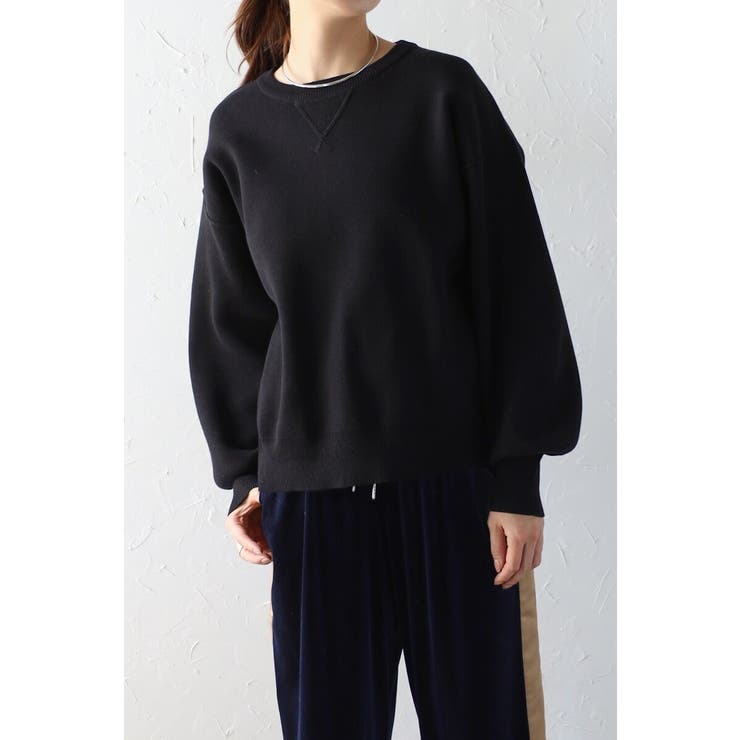 Vガゼットスウェットライクニットプルオーバー 88-003689 | BONJOUR SAGAN | 詳細画像2 