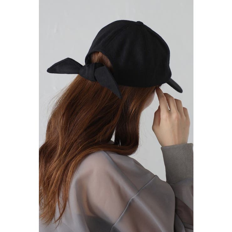 BLACK | 【Casselini】ウールリボンキャップ 88-003764 | BONJOUR SAGAN