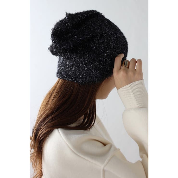 BLACK | 【Casselini】ラメフェザービーニー 88-003767 | BONJOUR SAGAN