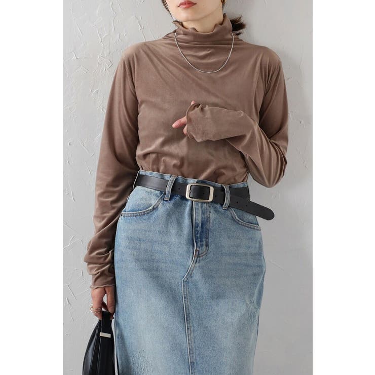 MOCHA | ベロアメロータートルプルオーバー 88-003843 | BONJOUR SAGAN