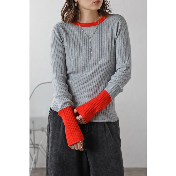 配色フィンガーホールリブニット 88-003886 | BONJOUR SAGAN | 詳細画像5 