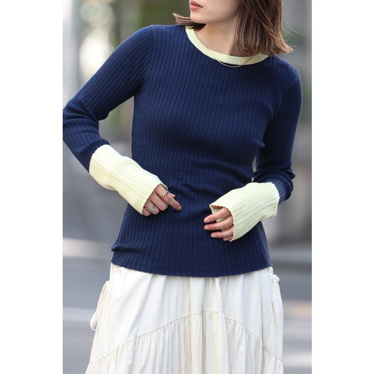 配色フィンガーホールリブニット 88-003886 | BONJOUR SAGAN | 詳細画像20 