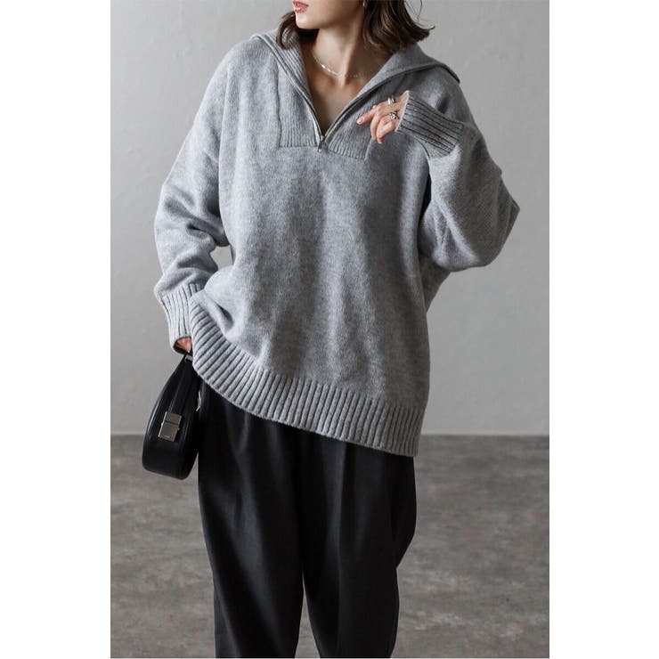 ハイネックハーフジップニット 88-003887 | BONJOUR SAGAN | 詳細画像28 