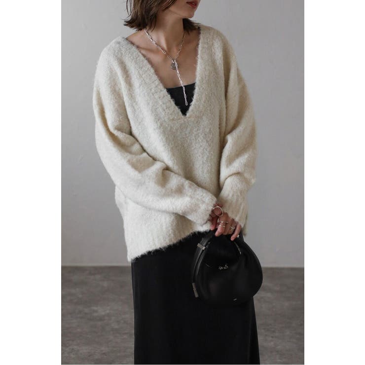 ブークレディープVネックニット 88-003888 | BONJOUR SAGAN | 詳細画像1 