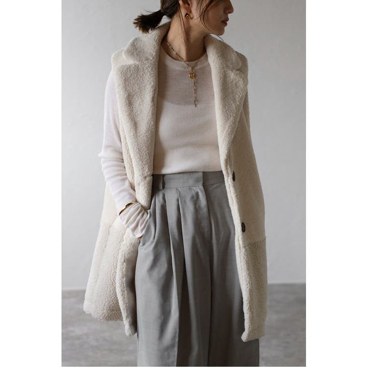 ECRU | シングルブレストボアベスト 88-003914 | BONJOUR SAGAN