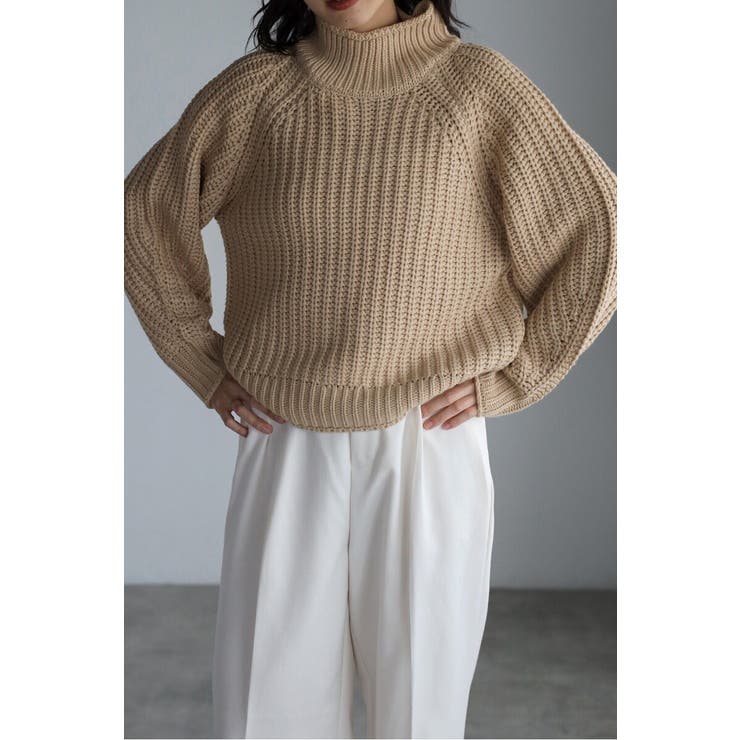ハイネック畔編みボリュームニット 88-003929 | BONJOUR SAGAN | 詳細画像1 