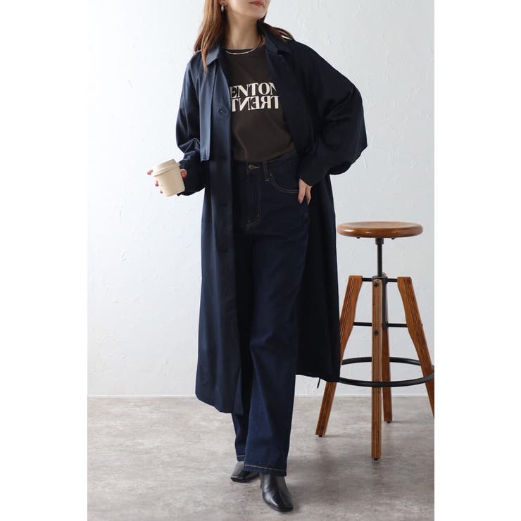 DARK-NAVY | ケープトレンチコート 88-003937 | BONJOUR SAGAN
