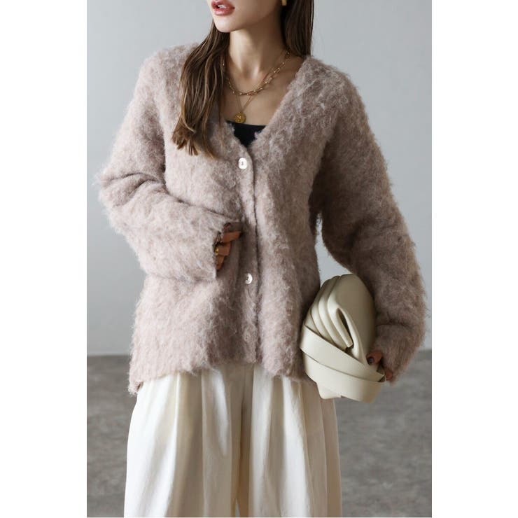 アルパカタッチVネックカーディガン 88-003946 | BONJOUR SAGAN | 詳細画像1 