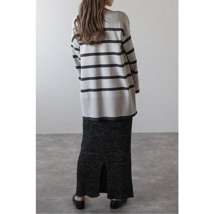 スリットスリーブボートネックボーダーニット | BONJOUR SAGAN | 詳細画像15 