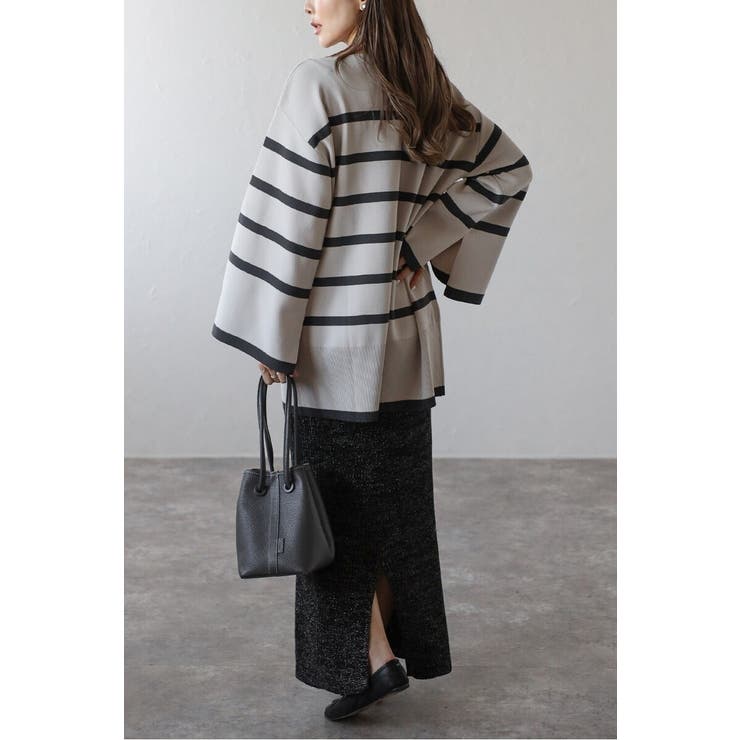 スリットスリーブボートネックボーダーニット | BONJOUR SAGAN | 詳細画像16 