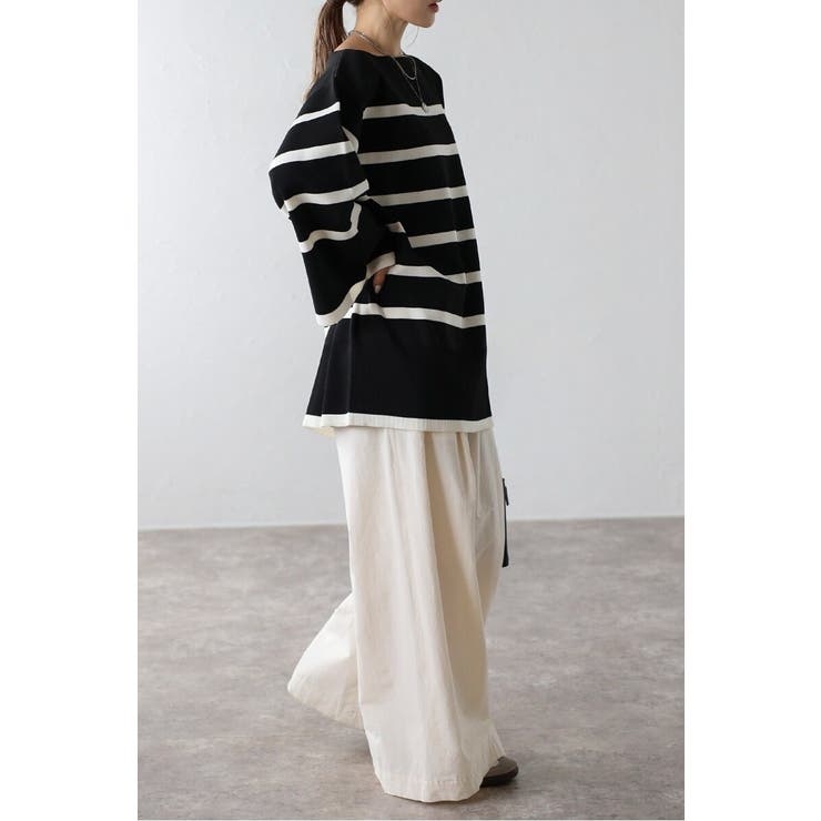 スリットスリーブボートネックボーダーニット | BONJOUR SAGAN | 詳細画像21 