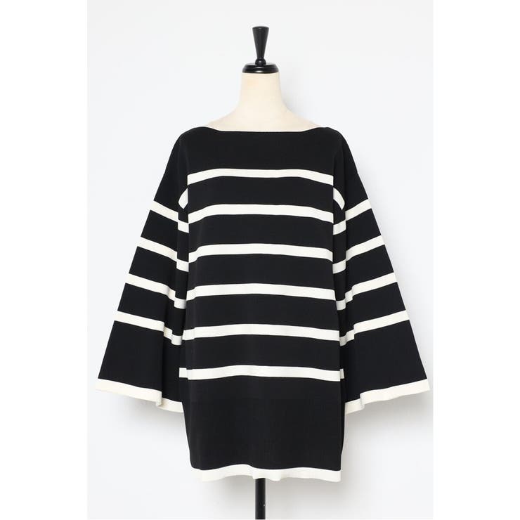 スリットスリーブボートネックボーダーニット | BONJOUR SAGAN | 詳細画像30 