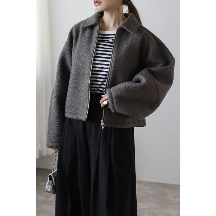 ブークレステンカラーWジップブルゾン 88-003964 | BONJOUR SAGAN | 詳細画像1 