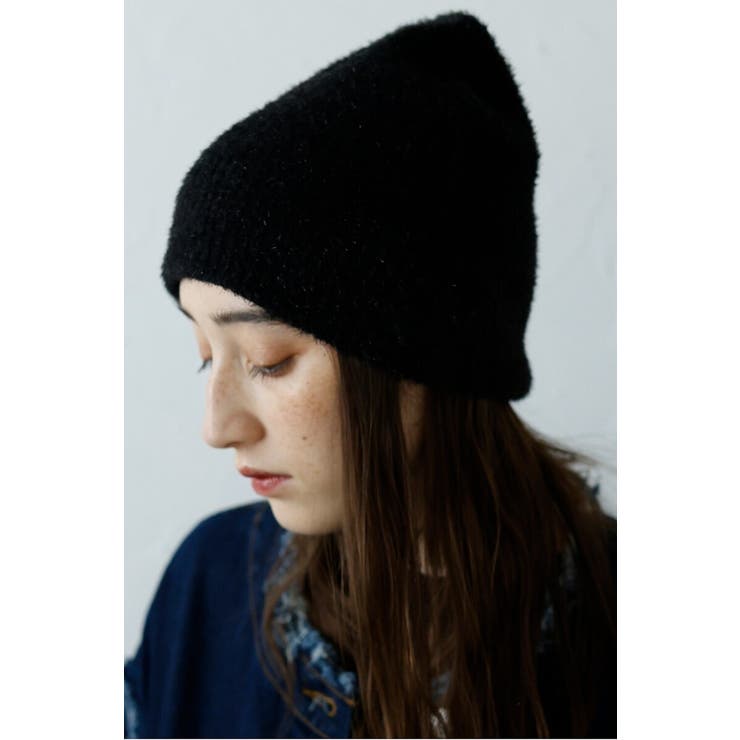 BLACK | glitter knit beanie | BONJOUR SAGAN
