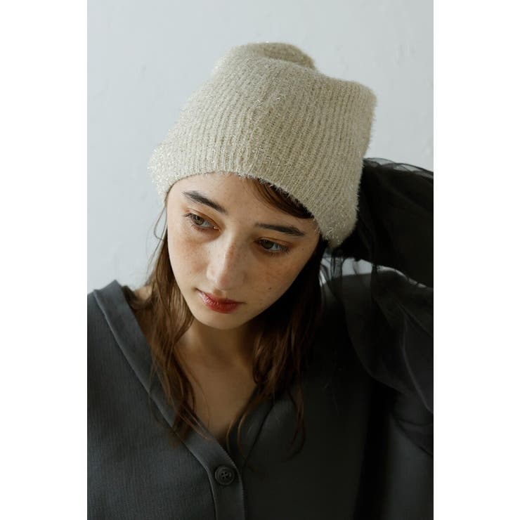 IVORY | glitter knit beanie | BONJOUR SAGAN