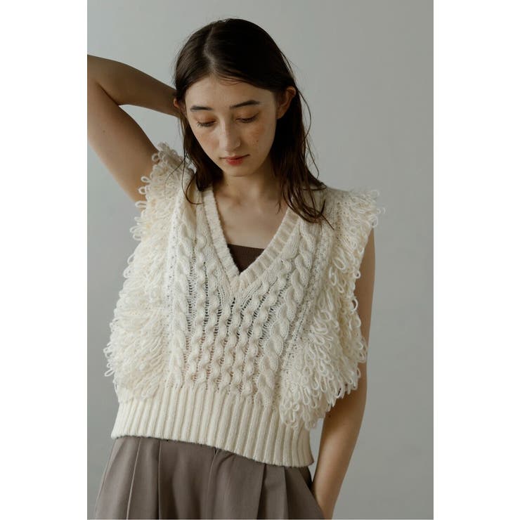 IVORY | fringe bulky knit | BONJOUR SAGAN