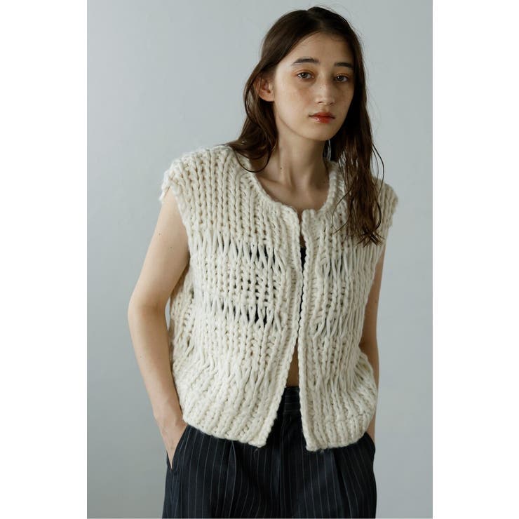 hand knit vest / ハンドニットベスト 88-004012 | BONJOUR SAGAN | 詳細画像4 
