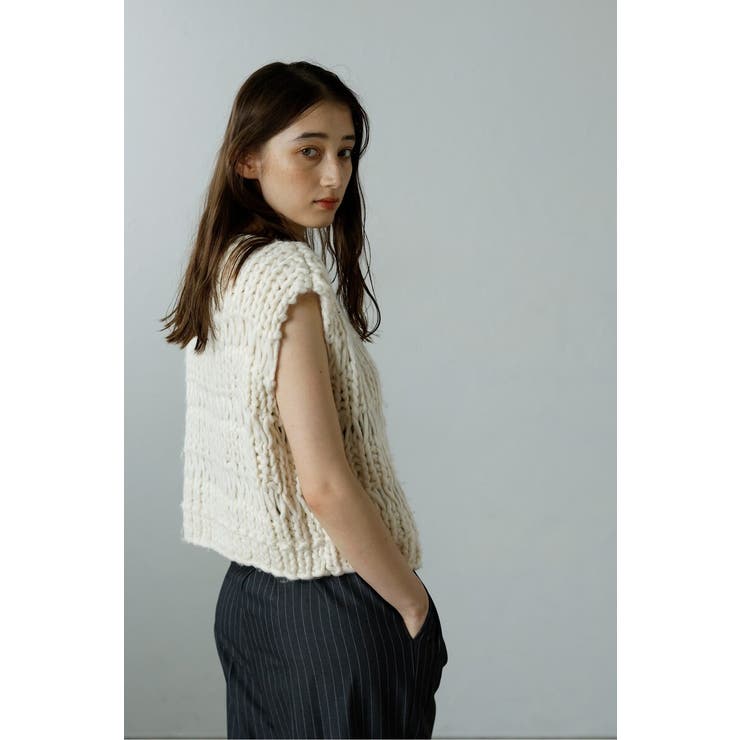 hand knit vest / ハンドニットベスト 88-004012 | BONJOUR SAGAN | 詳細画像7 
