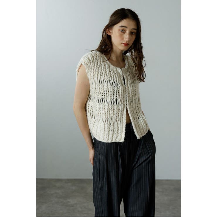 hand knit vest / ハンドニットベスト 88-004012 | BONJOUR SAGAN | 詳細画像9 