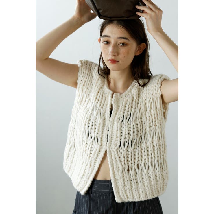 hand knit vest / ハンドニットベスト 88-004012 | BONJOUR SAGAN | 詳細画像17 