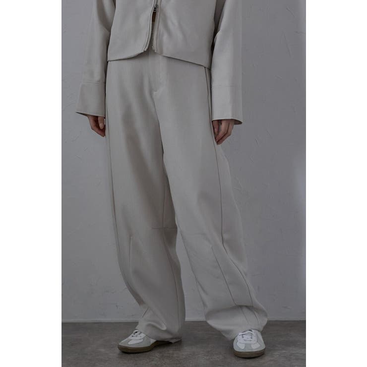 ECRU | twill curved pants | BONJOUR SAGAN