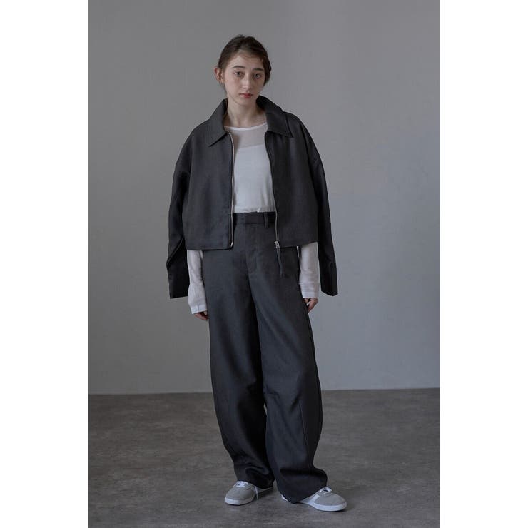 CHARCOAL-GRAY | twill short jacket | BONJOUR SAGAN