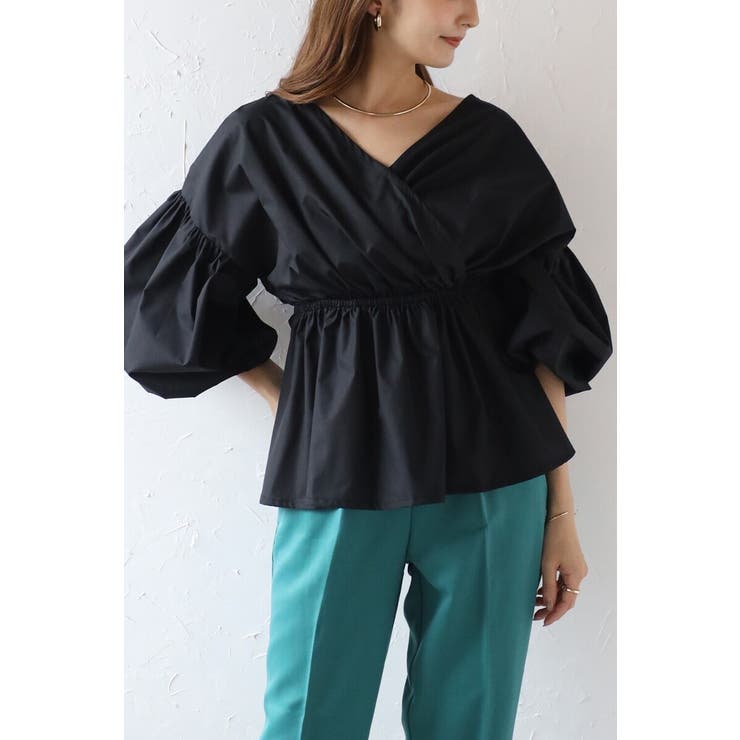 BLACK | 前後2WAYカシュクールブラウス 88-004022 | BONJOUR SAGAN