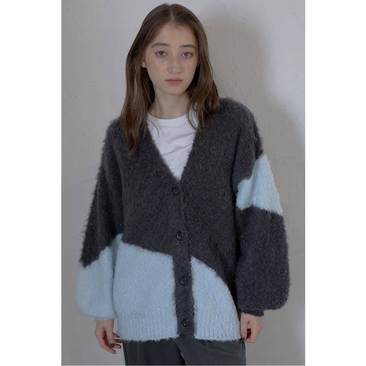 CHARCOAL-GRAY | loop yarn intarsia | BONJOUR SAGAN