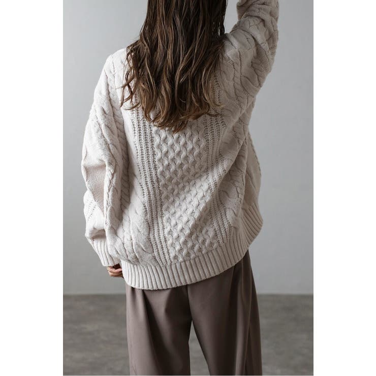 クルーネックミックスケーブルニット 88-004060 | BONJOUR SAGAN | 詳細画像3 