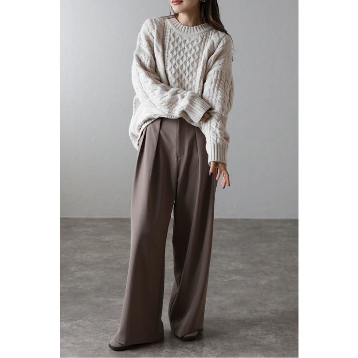 クルーネックミックスケーブルニット 88-004060 | BONJOUR SAGAN | 詳細画像4 