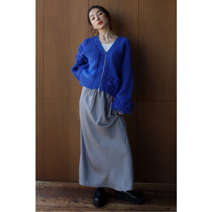 ループフリンジVネックジップカーディガン 88-004087 | BONJOUR SAGAN | 詳細画像14 