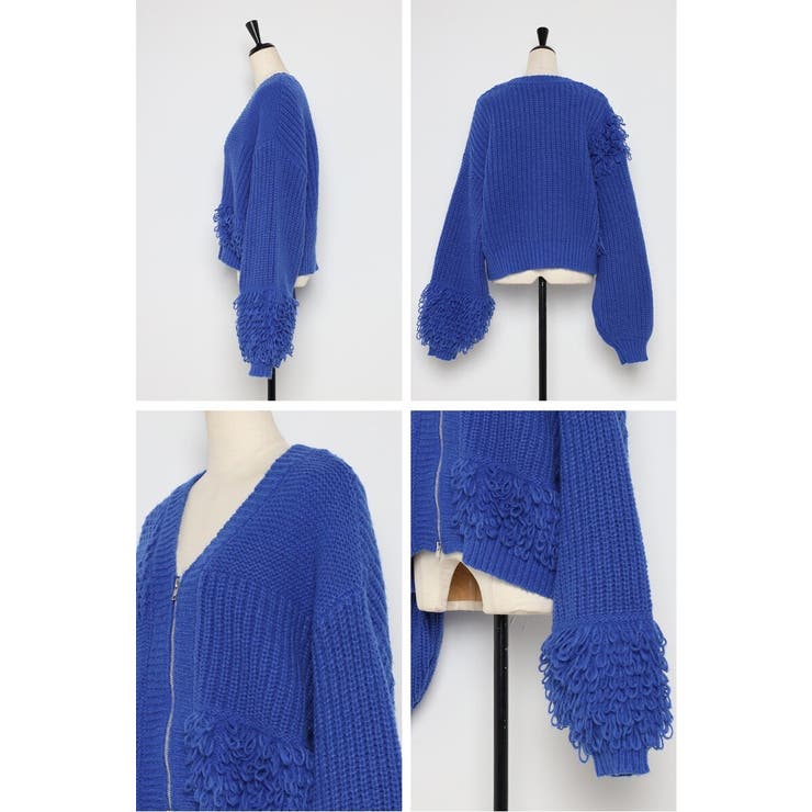 ループフリンジVネックジップカーディガン 88-004087 | BONJOUR SAGAN | 詳細画像30 