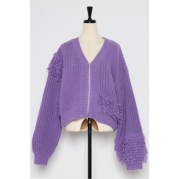 ループフリンジVネックジップカーディガン 88-004087 | BONJOUR SAGAN | 詳細画像34 