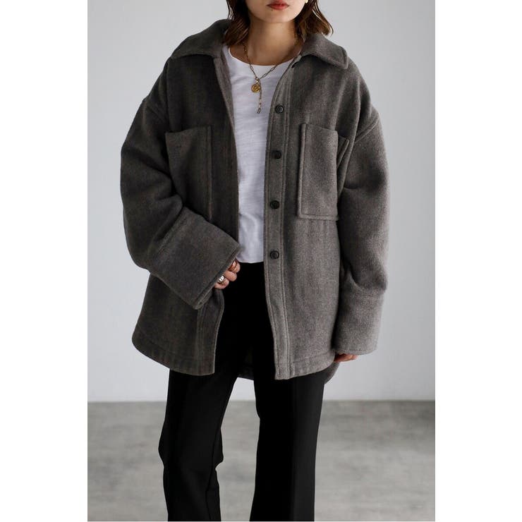 DARK-COCOA | ウールモッサシャツジャケット 88-004111 | BONJOUR SAGAN