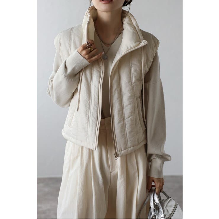 ECRU | 中綿ショートベスト 88-004119 | BONJOUR SAGAN