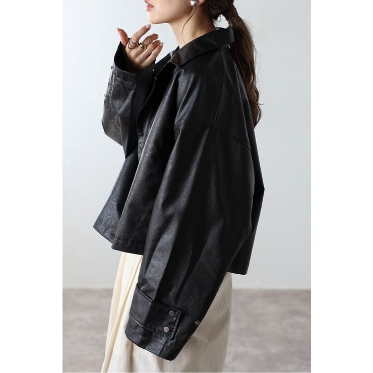 フェイクレザーショート丈ブルゾン 88-004157 | BONJOUR SAGAN | 詳細画像2 