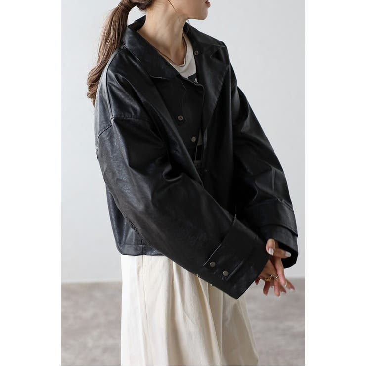 フェイクレザーショート丈ブルゾン 88-004157 | BONJOUR SAGAN | 詳細画像3 