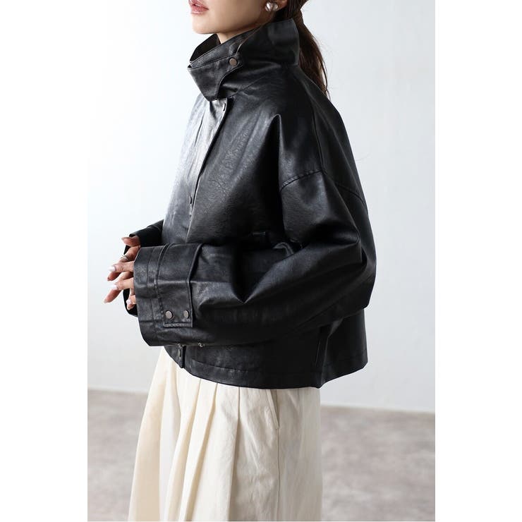 フェイクレザーショート丈ブルゾン 88-004157 | BONJOUR SAGAN | 詳細画像9 