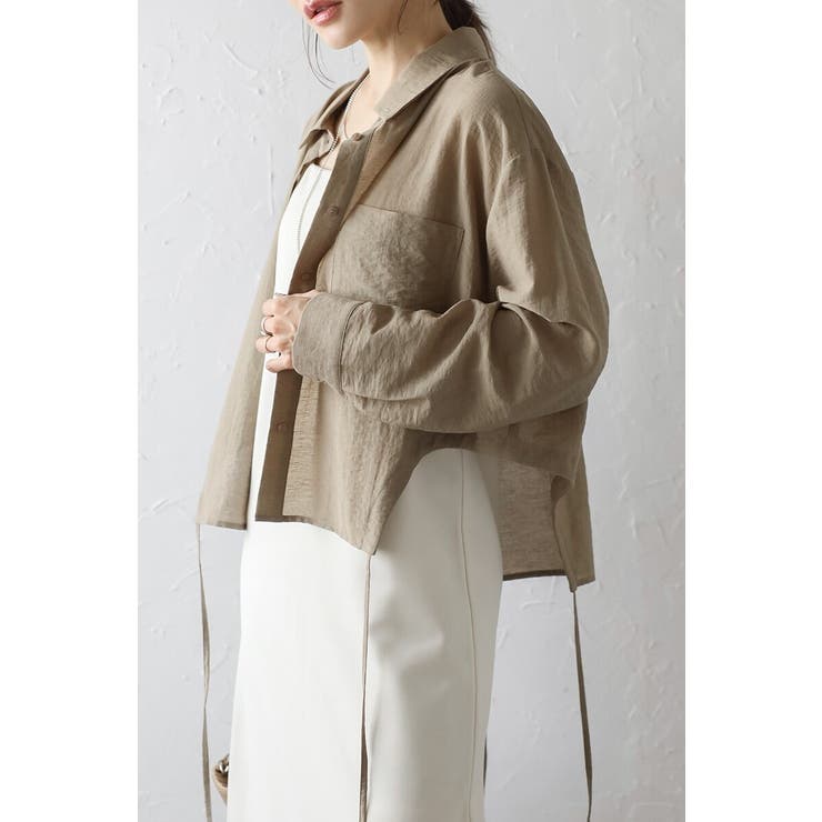 MOCHA | リネン混ホールドロストシャツ 88-004164 | BONJOUR SAGAN