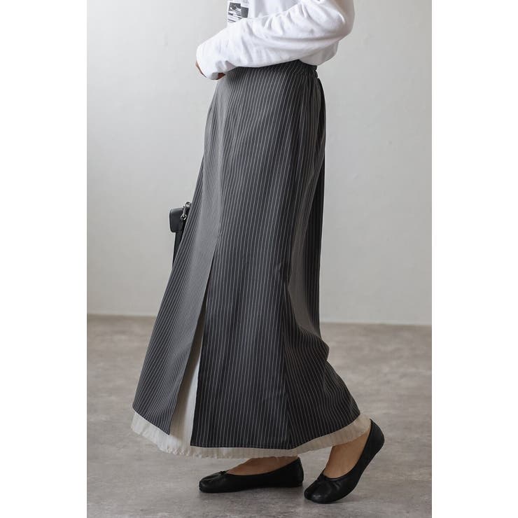 レイヤード風ピンストライプスカート 88-004165 | BONJOUR SAGAN | 詳細画像2 