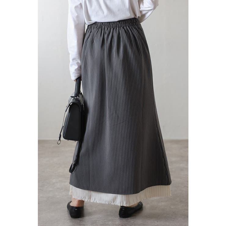レイヤード風ピンストライプスカート 88-004165 | BONJOUR SAGAN | 詳細画像3 
