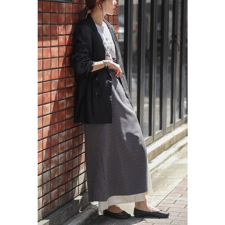 レイヤード風ピンストライプスカート 88-004165 | BONJOUR SAGAN | 詳細画像6 