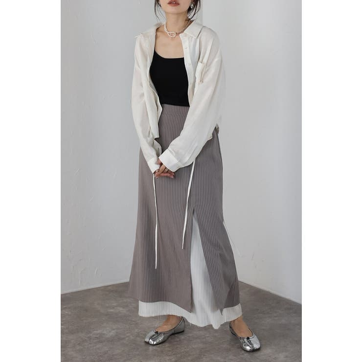 レイヤード風ピンストライプスカート 88-004165 | BONJOUR SAGAN | 詳細画像10 