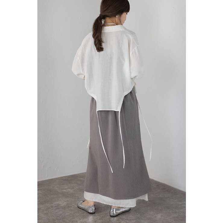 レイヤード風ピンストライプスカート 88-004165 | BONJOUR SAGAN | 詳細画像12 